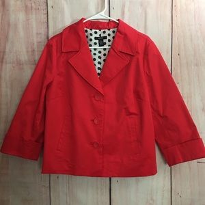 ALFANI red women blazer top jacket size 12